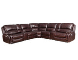 Denver Brown Dual-Power 6-Piece Leather Sectional from Steve Silver - Luna Furniture
