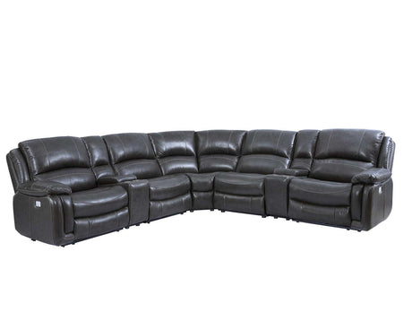 Denver Charcoal Dual-Power 6-Piece Sectional from Steve Silver - Luna Furniture