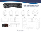 Denver Charcoal Dual-Power 6-Piece Sectional from Steve Silver - Luna Furniture