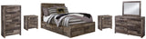 Derekson Full Panel Bed with 6 Storage Drawers with Mirrored Dresser, Chest and 2 Nightstands in Multi Gray from Ashley - Luna Furniture