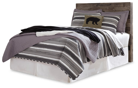 Derekson Full Panel Headboard Bed with Mirrored Dresser, Chest and 2 Nightstands in Multi Gray from Ashley Furniture - Luna Furniture