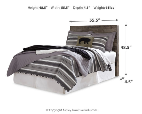 Derekson Full Panel Headboard Bed with Mirrored Dresser, Chest and 2 Nightstands in Multi Gray from Ashley Furniture - Luna Furniture