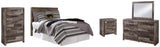 Derekson Full Panel Headboard Bed with Mirrored Dresser, Chest and Nightstand in Multi Gray from Ashley - Luna Furniture