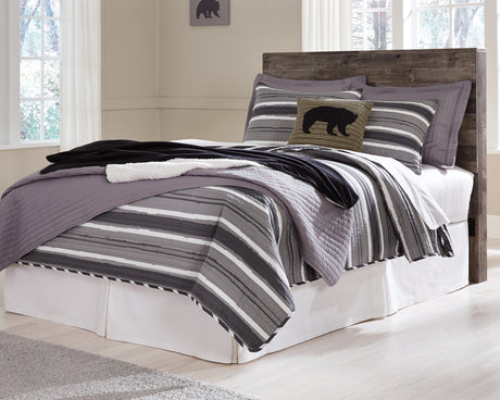 Derekson Full Panel Headboard Bed with Mirrored Dresser in Multi Gray from Ashley - Luna Furniture