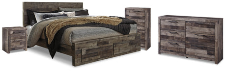 Derekson King Panel Bed, Dresser, Chest and Nightstand from Ashley - Luna Furniture