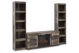 Derekson Multi Gray 3-Piece Entertainment Center with Electric Fireplace from Ashley - Luna Furniture