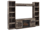 Derekson Multi Gray 4-Piece Entertainment Center with Electric Fireplace from Ashley - Luna Furniture
