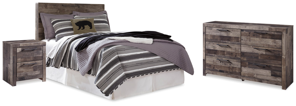 Derekson Multi Gray Full Panel Headboard, Dresser and Nightstand from Ashley - Luna Furniture