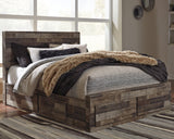 Derekson Multi Gray Queen Panel Storage Bed, Dresser and 2 Nightstand from Ashley - Luna Furniture
