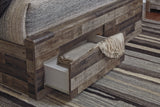 Derekson Multi Gray Queen Panel Storage Bed, Dresser and 2 Nightstand from Ashley - Luna Furniture