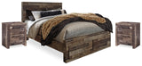 Derekson Multi Gray Queen Panel Storage Bed and 2 Nightstands from Ashley Furniture - Luna Furniture