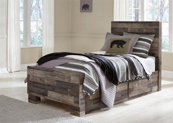 Derekson Multi Gray Twin Storage Platform Bed with 2 Drawers