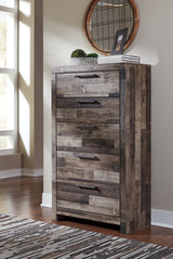 Derekson Queen Panel Storage Bed, 2 Chests and 2 Nightstands from Ashley Furniture - Luna Furniture