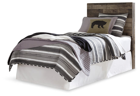 Derekson Twin Panel Headboard Bed with Mirrored Dresser, Chest and Nightstand in Multi Gray from Ashley Furniture - Luna Furniture