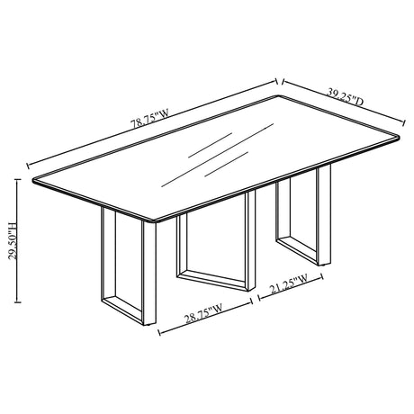 Desden Gray Rectangular Sintered Stone Dining Table from Coaster - Luna Furniture