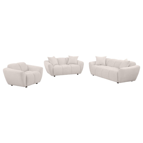 Destino Greige 3-Piece Chenille Splayed Arm Living Room Set from Coaster - Luna Furniture