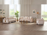 Detroit Beige 5-Piece Living Room Set (2 Sofa & Loveseat & 2 Chair) from Furnia - Luna Furniture