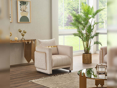 Detroit Beige 5-Piece Living Room Set (2 Sofa & Loveseat & 2 Chair) from Furnia - Luna Furniture