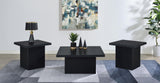 Devar Black 3-Piece Square Cocktail Coffee End Table Set from Coaster - Luna Furniture