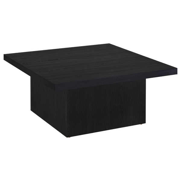 Devar Black Square Engineered Wood Cocktail Coffee Table
