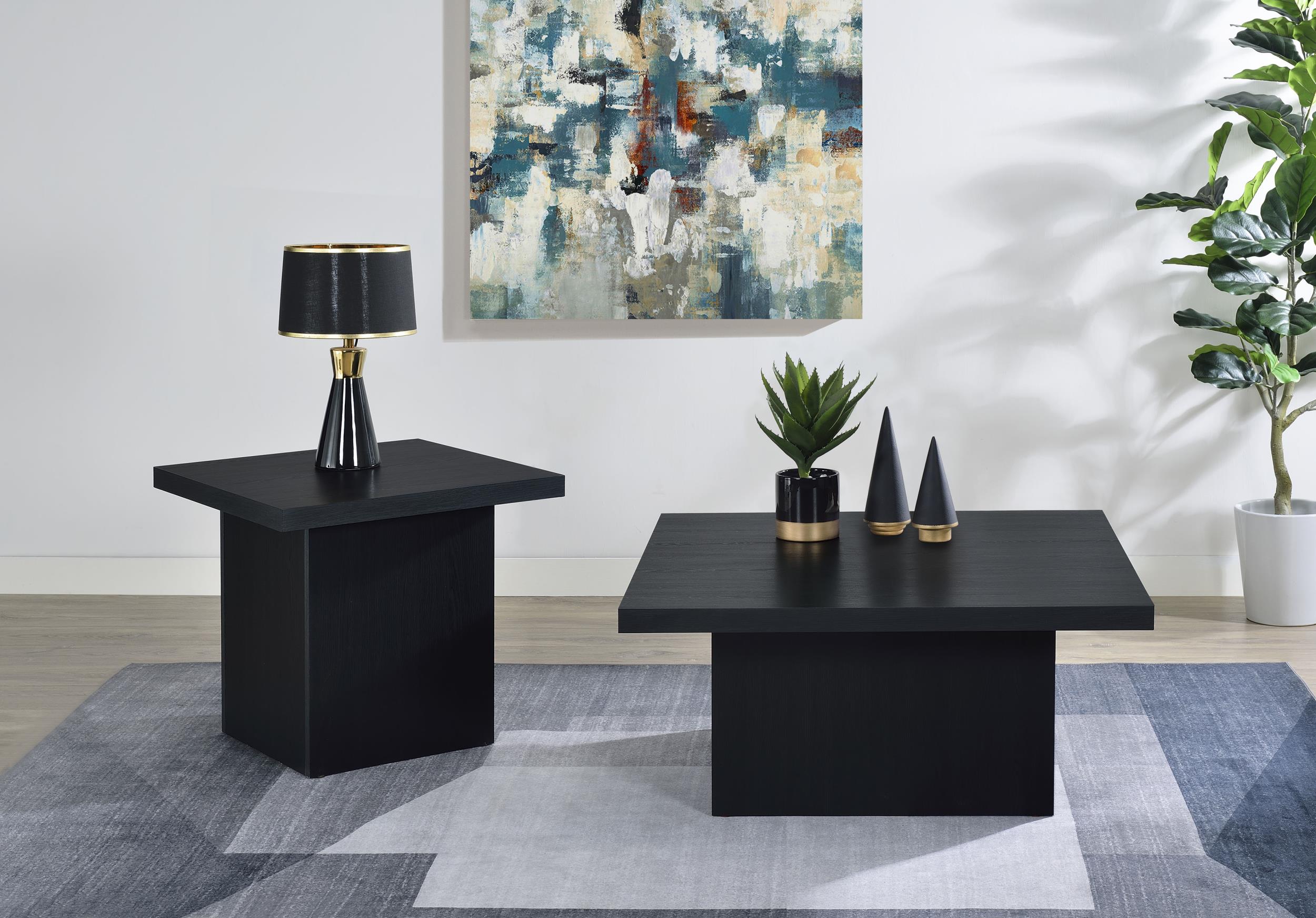 Coaster Devar Black Square Engineered Wood Cocktail Coffee Table