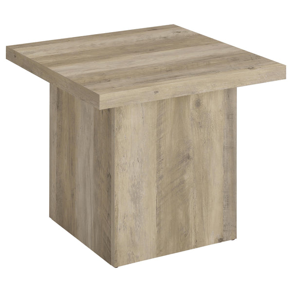 Devar Distressed Pine Square Engineered Wood End Table