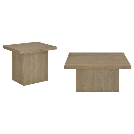 Devar Latte 2-Piece Square Cocktail Coffee End Table Set from Coaster - Luna Furniture