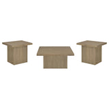 Devar Latte 3-Piece Square Cocktail Coffee End Table Set from Coaster - Luna Furniture