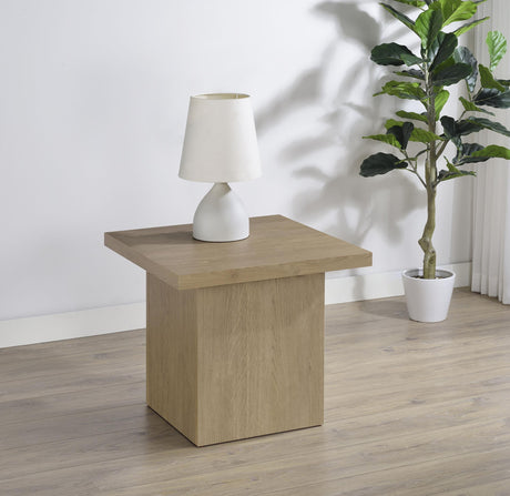 Devar Latte Square Engineered Wood Side End Table from Coaster - Luna Furniture