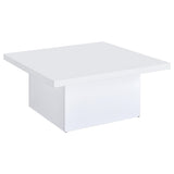 Devar White High Gloss 2-Piece Square Coffee End Table Set from Coaster - Luna Furniture