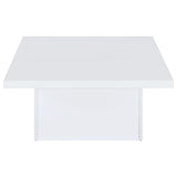 Devar White High Gloss 2-Piece Square Coffee End Table Set from Coaster - Luna Furniture