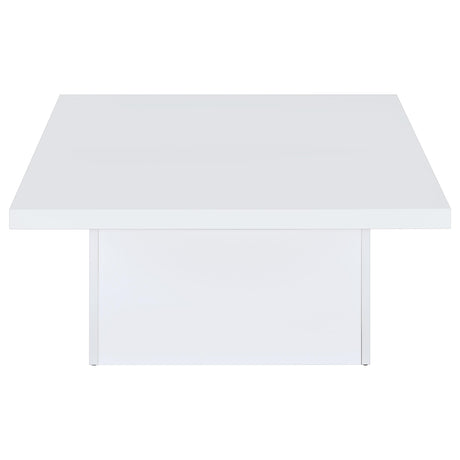 Devar White High Gloss 2-Piece Square Coffee End Table Set from Coaster - Luna Furniture