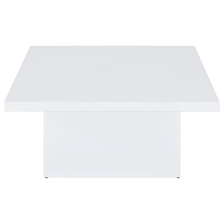 Devar White High Gloss 3-Piece Square Coffee End Table Set from Coaster - Luna Furniture