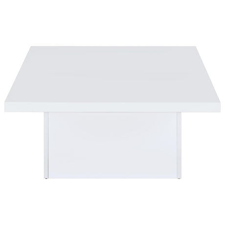 Devar White High Gloss Square Engineered Wood Coffee Table from Coaster - Luna Furniture