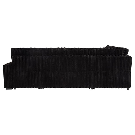 Devonshire Black Sleeper Sectional Sofa with Storage Chaise from Coaster - Luna Furniture