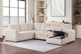 Devonshire Camel Sleeper Sectional Sofa Storage Chaise from Coaster - Luna Furniture