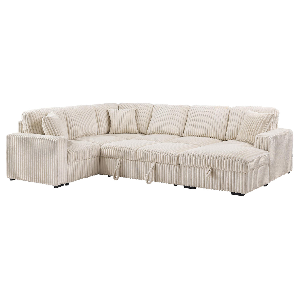 Devonshire Camel Sleeper Sectional Sofa Storage Chaise from Coaster - Luna Furniture