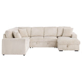 Devonshire Camel Sleeper Sectional Sofa Storage Chaise from Coaster - Luna Furniture