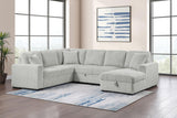 Devonshire Gray Sleeper Sectional Sofa Storage Chaise from Coaster - Luna Furniture