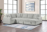 Devonshire Gray Sleeper Sectional Sofa Storage Chaise from Coaster - Luna Furniture