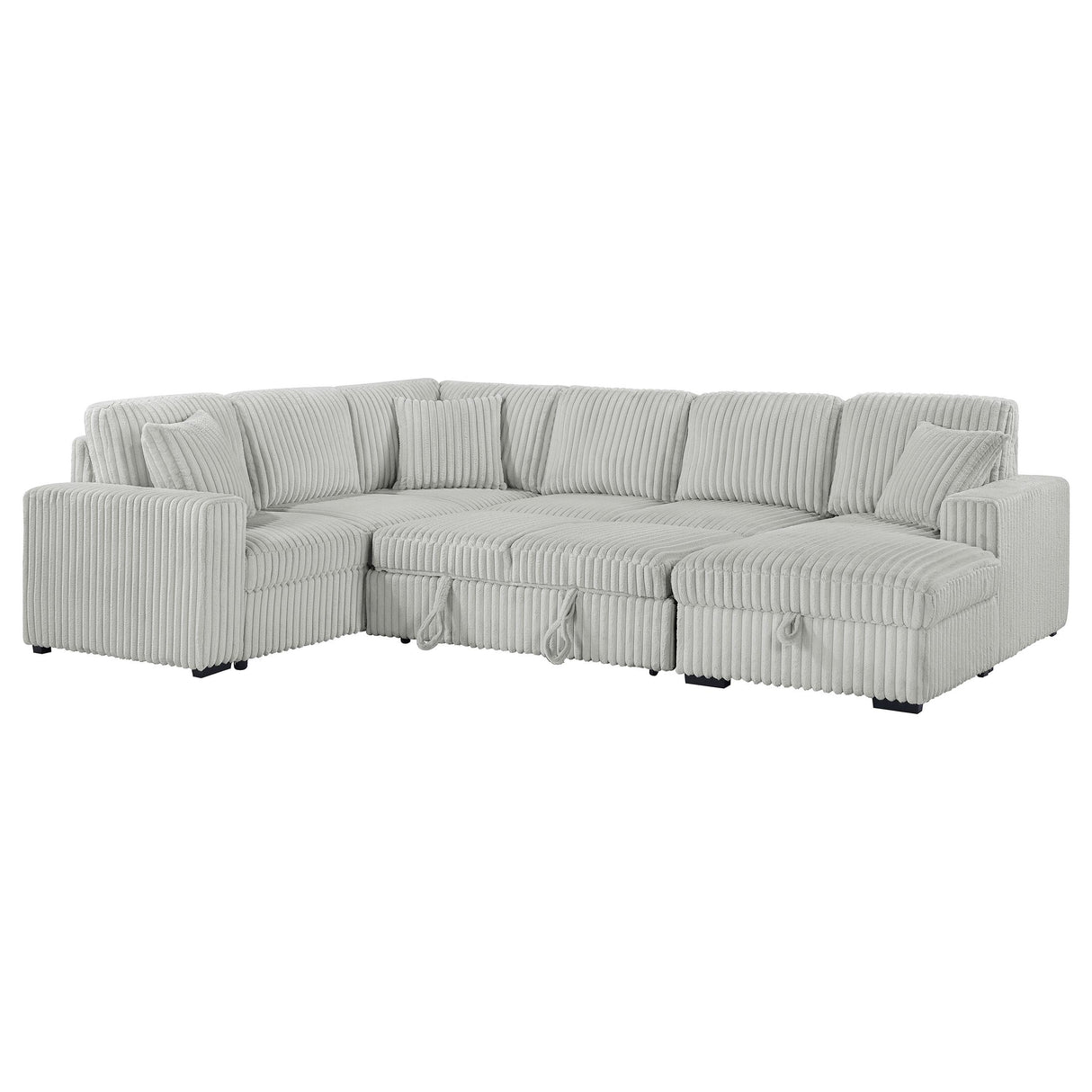 Devonshire Gray Sleeper Sectional Sofa Storage Chaise from Coaster - Luna Furniture