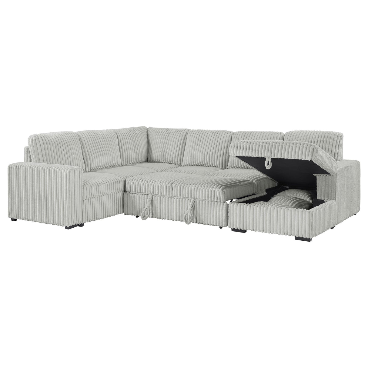 Devonshire Gray Sleeper Sectional Sofa Storage Chaise from Coaster - Luna Furniture