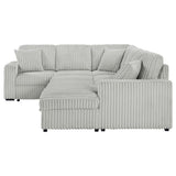 Devonshire Gray Sleeper Sectional Sofa Storage Chaise from Coaster - Luna Furniture