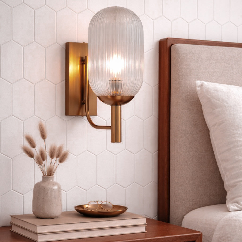 Dewdrop Wall Lamp - Bronze and Clear from Ashcroft Furniture - Luna Furniture