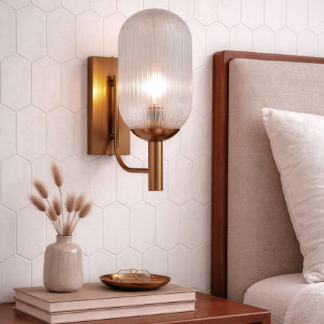Dewdrop Wall Lamp - Bronze and Clear from Ashcroft Furniture - Luna Furniture