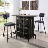 Dicarda Black/Distressed Dark Oak Bar Ht. Table from Furniture of America - Luna Furniture