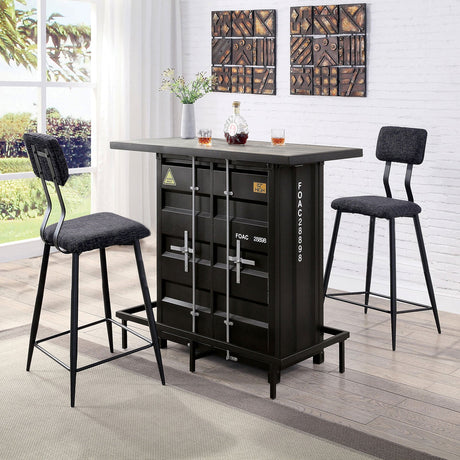 Dicarda Black/Distressed Dark Oak Bar Ht. Table from Furniture of America - Luna Furniture