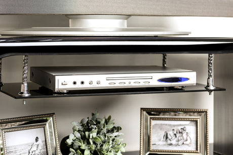 Dietrich Black 60" TV Console from Furniture of America - Luna Furniture