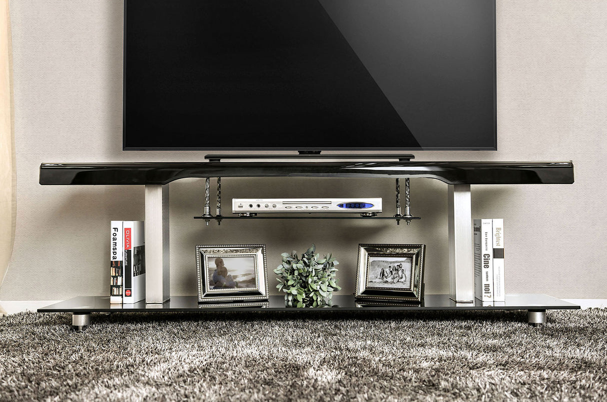 Dietrich Black 60" TV Console from Furniture of America - Luna Furniture