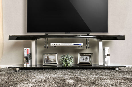 Dietrich Black 60" TV Console from Furniture of America - Luna Furniture